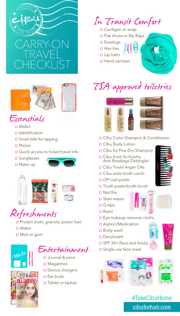 4 Days, 1 Carry On: How to Pack for a Beach Weekend | Cibu Travel Checklist: Handy travel checklist compiling all the items you want to bring on a plane