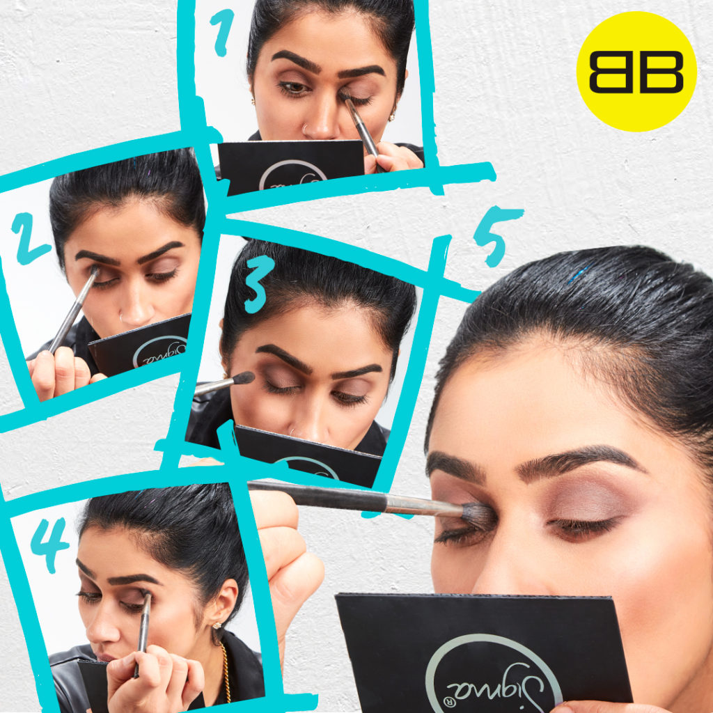 Party Perfect with Sigma Beauty | Image of Saba creating smoky eye look in 5 steps