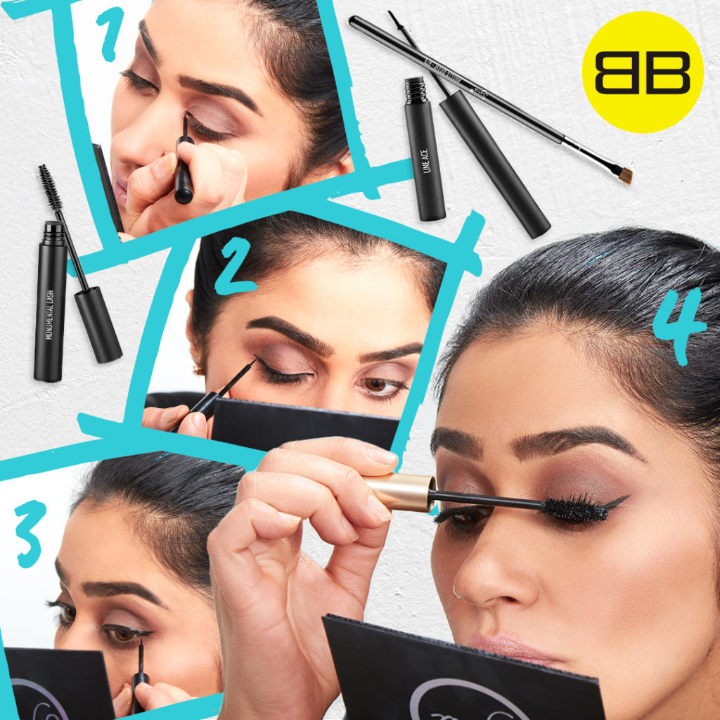 Party Perfect with Sigma Beauty | Image of Saba creating a cat eye liner look in 3 steps