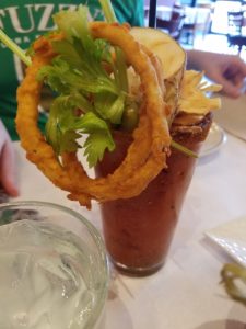 Every Bloody Mary should be decorated with onion rings. 